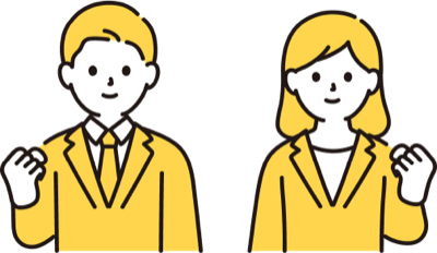 開業を応援するスタッフのイラスト